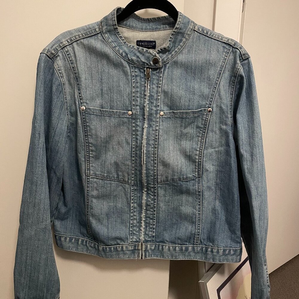Vintage Y2K Denim Moto Jacket